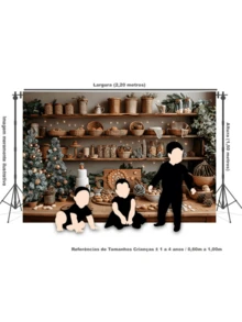 3D Sublimated Fabric Photographic Background Christmas 2.20x1.50 Horizontal - FFF-2263 - 查看 3