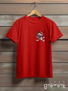 Shirt Skull T-Shirt Skate Rock Streetwear Punk With Rome Ref 1433 FLUXOGEEK - 紅色 - 查看 2