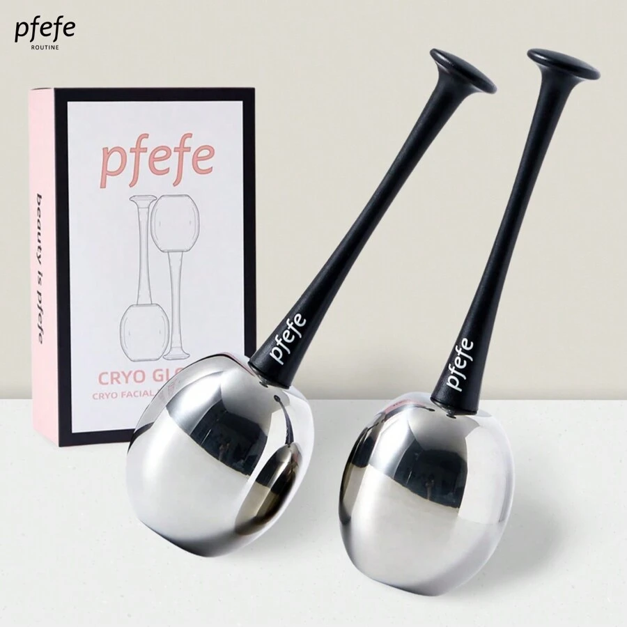 PFEFE 1 Pair Stainless Steel Cryo Globes Facial Beauty Tools, Metal