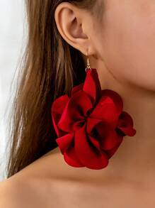 1 Cặp Hoa tai vải satin thủ công, Thiết kế thời trang và tối giản, Thích hợp để đeo hàng ngày và dự tiệc - màu xanh lá - Xem 4