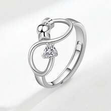 Anillo de cumpleaños de diciembre, símbolo del infinito simple anti-ansiedad rotatorio, de amor eterno, para el Día de San Valentín o compromiso para la novia