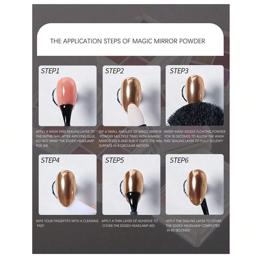 Nail Solid State Magic Mirror Powder Mirror Flour Nail Accessories