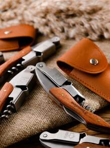 Customized Stainless Steel Bottle Opener, Red Opener Multi-Functional Portable Tools, Party, Birthday Decoration, Gift For Father,Home Refresh,Creative Carvings - Brown - View 4