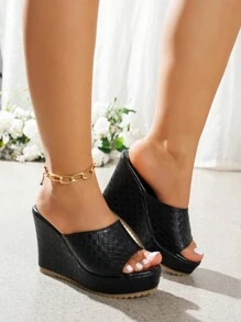 2025 Summer Women's Wedge Heel Waterproof Platform Slip-On Sandals, Size Runs Small, Suggest Ordering One Size Up
