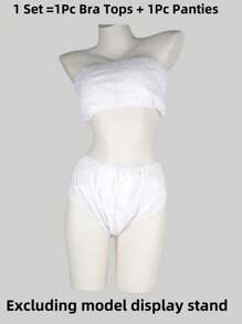 1/3/5/10 Sets Disposable Non-Woven Fabric Bra Tops Panties Suit Women Underwear Breathable Lingerie Brassiere For Beauty Salon Spa Sauna - Multicolor - View 9