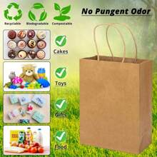 30 piezas Bolsas de regalo de papel kraft con asas, colores surtidos para regalos, bolsas de papel kraft, bolsas de compras de papel, bolsas de manualidades, bolsas para mercancía, fiesta de cumpleaños, boda, decoraciones de fiesta, decoraciones de boda, suministros de fiesta Día de San Valentín