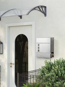 SONGMICS Stainless Steel Modern Letter Box With Newspaper Holder, Lid, Lockable, Easy To Install, Silver - Silver - View 9