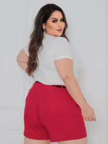 Tailored Shorts Plus Size G1 G2 G3 Fashion 2024 - Đỏ - Xem 3