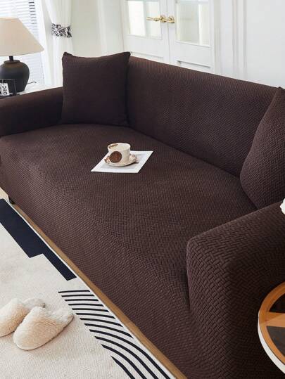 1 st Jacquard sofföverdrag, kort plysch sofföverdrag för vardagsrum, Elastiskt sofföverdrag för husdjur, heminredning