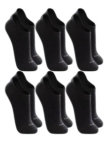 Kit 6 Pairs Lupo Socks Slipper Invisible Sock Unisex Cotton 3270 - màu đen - Xem 1
