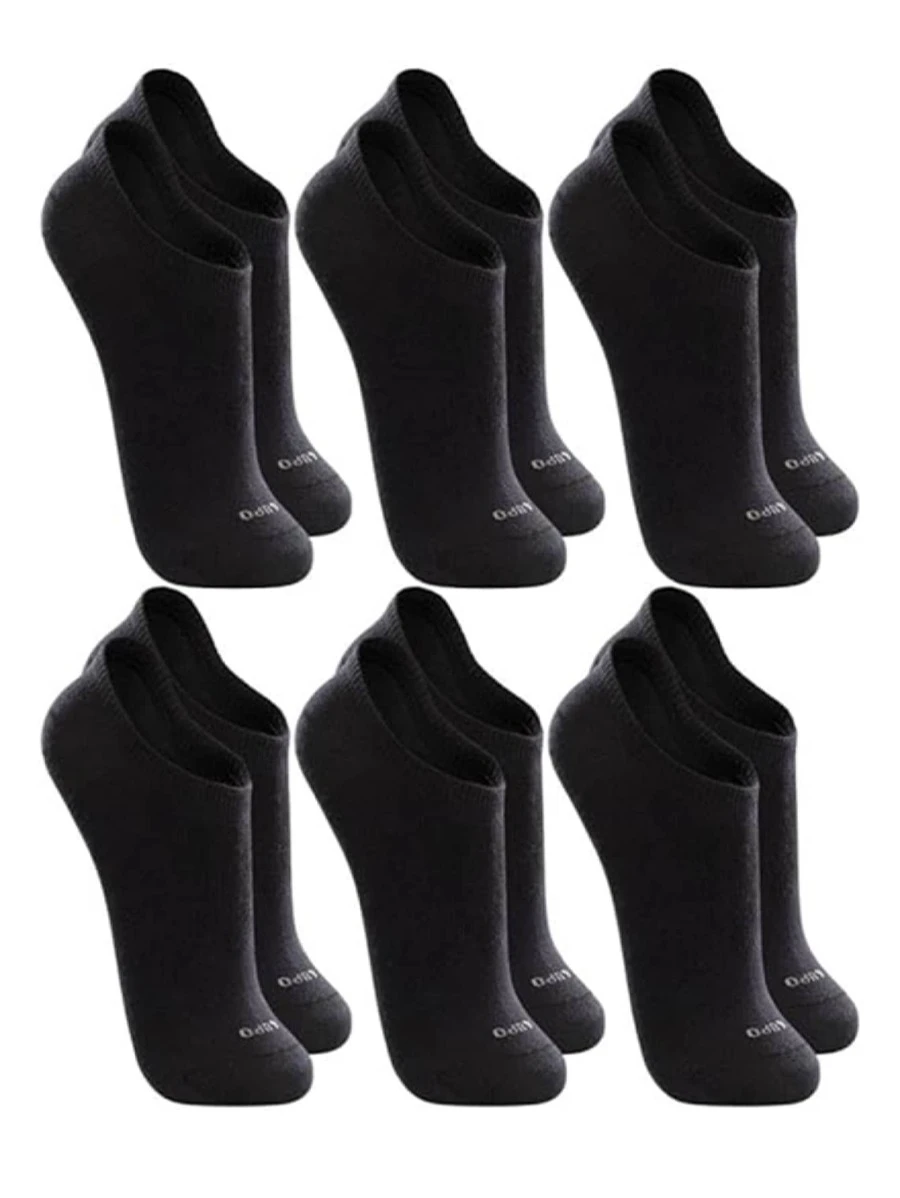 Kit 6 Pairs Lupo Socks Slipper Invisible Sock Unisex Cotton 3270 - màu đen - Xem 1