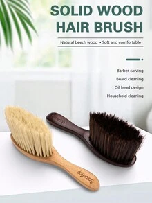 Salon Soft Hair Brush, Fiber Hair Sweep Brush With Wooden Handle, Suitable For Barber Shop - Multicolor - View 4