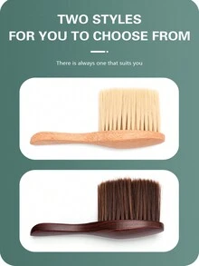 Salon Soft Hair Brush, Fiber Hair Sweep Brush With Wooden Handle, Suitable For Barber Shop - Multicolor - View 5