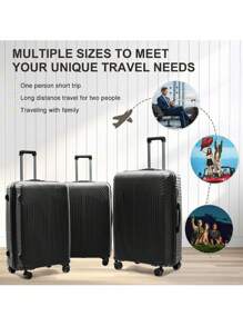Travel Suitcase, Fashionable Luggage, Fashionable 20 Inch Suitcase, Swivel Wheel, 24 Inch Male And Female Student Boarding Password Suitcase, 28 Inch Storage Box, Wear-Resistant And Large Capacity ,Simple Deluxe Carry On Luggage Airline Approved With TSA Lock Hard Shell Carry On Suitcase Lightweight Suitcases With Wheels Small Luggage For Men Women - Black - View 4