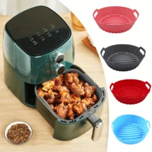 空气炸锅硅胶内胆 方形 8 英寸空气炸锅内胆 4-7 夸脱可重复使用空气炸锅内胆 硅胶锅烤箱内胆 烤盘，空气炸锅篮 硅胶垫碗 空气炸锅配件 厨房 - 彩色 - 查看 1