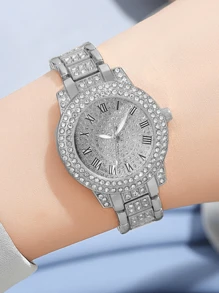 热销五件套女士手表五件套套装女士手表女士时尚石英表 - 銀色 - 查看 5