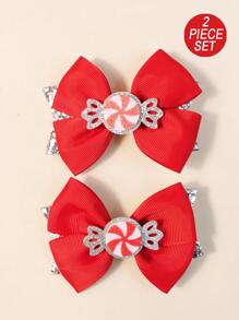 2pcs/Set Deer Design Hair Clips Suitable For Girls, Christmas - Multicolor - View 18