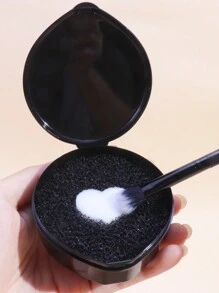 1pc Makeup Brush Dry Cleaning Sponge Box Reusable Brush Cleaner - Black - View 2