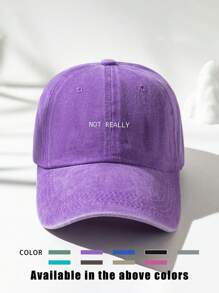 1pc Printed "NOTREALLY" Washed Baseball Cap, Adjustable Outdoor Sun Hat For Spring/Autumn Travel Beach Vacation, Y2K Style For Youth - Baseball Cap - View 22