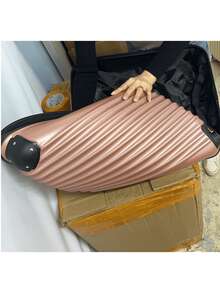 360° Carry-On Suitcase Lightweight On The Plane. Double Zipper With Anti-Theft Expandable Double Wheels 10kg Size-25*35*55 - 珊瑚粉 - 查看 3