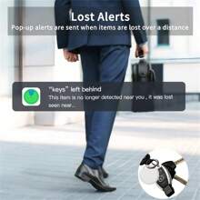 RSH 4 Confezioni di Tracker Multifunzione Smart (solo per iOS), Tag Bluetooth senza fili compatibile con Apple Find My (solo per iOS), protezione della privacy, batteria sostituibile, per borse, chiavi, biciclette, portafogli (Android non supportato)