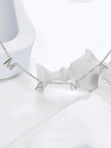 1 件个性化不锈钢名字字母项链，26 个字母线圈吊坠女士吊坠首饰，家庭成员礼物不锈钢镀金英文字母项链复古时尚个性化设计嘻哈甜美酷小丑，适合男女在街头日常通勤派对佩戴（仅限英文字母定制），适合周年纪念日、生日、毕业典礼、舞会、派对，女士项链 - 彩色 - 查看 5