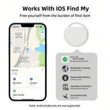 RSH 4 Confezioni di Tracker Multifunzione Smart (solo per iOS), Tag Bluetooth senza fili compatibile con Apple Find My (solo per iOS), protezione della privacy, batteria sostituibile, per borse, chiavi, biciclette, portafogli (Android non supportato)