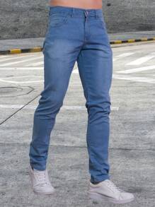 Men's Jeans Zipper Lycra Jeans Color Medium Stretch Manufacturers Special Prices Direct - Rửa trung bình - Xem 3