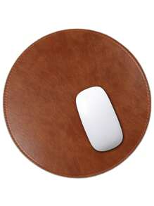 1pc Leather Mouse Pad, Waterproof, Suitable For Computer Desk, Rubber Bottom With Anti-Slip Particles, Notebook Mouse Pad