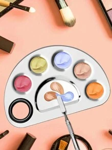 1 Juego de Paleta de Color de Acero Inoxidable con Varilla de Color para Belleza, Maquillaje, Paleta de Pigmento de Fundación Líquida