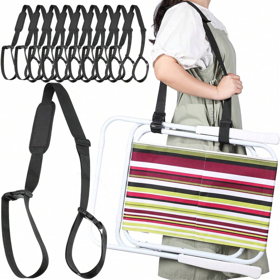 Sanwuta 10 Pcs Bulk Adjustable Beach Chair Carry Straps Universal