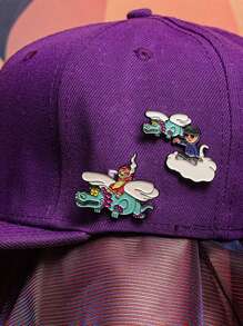 2pcs Creative Character Shaped Golf Metal Hat Clip, Cartoon Personalized Baseball Cap Clip, Novelty Alloy Accessory Suitable For Men & Women Daily Wear