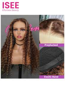 ISEE HAIR Wear & Go 6X4 Transparent Lace Glueless Wigs Water Wave Human Hair Wigs Highlight S4/27 Honey Blonde Pre Plucked & Pre Cut 180% Density 18-28 Inch Daily Use Top Quality Beginner Friendly - S4/27 - View 4