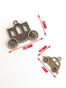 20 件随机混合交通工具饰品，包括飞机、自行车、电动车、火车、太空科技、外星人可爱风格珠宝 DIY 吊坠 - 復古銀色 - 查看 4