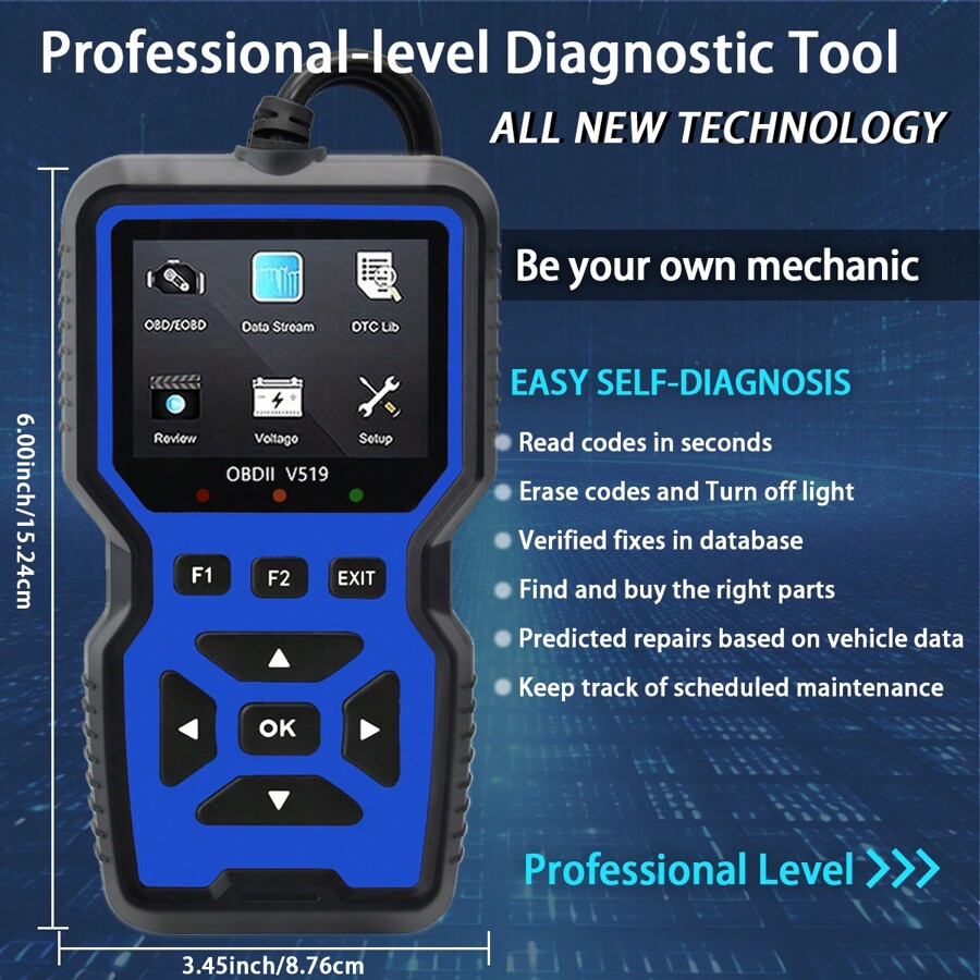 Car OBD2 Scanner Diagnostic Tool Code Reader, Car Voltage Tester Engine