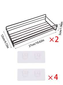 1/2 lọ đựng gia vị nhà bếp không cần khoan, giá để đồ gắn tường, dung tích lớn, ngăn đựng đồ trên cửa - màu đen - Xem 11