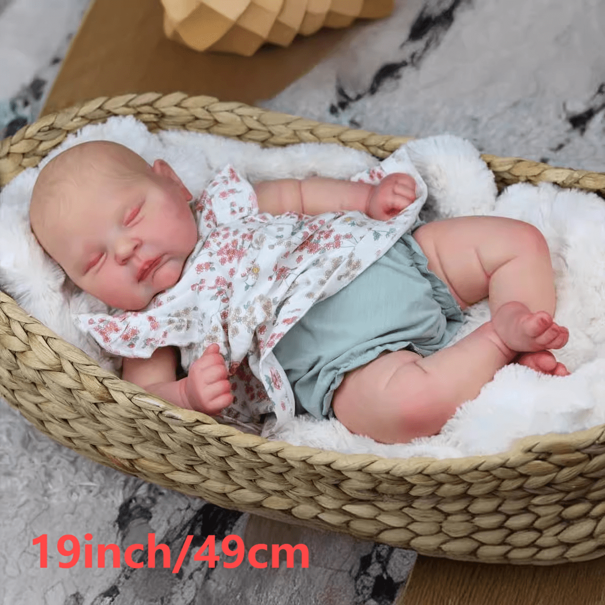 NPK 19inch Reborn Peaches Sleeping Baby Doll With 3D Skin Multiple