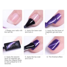 LILYCUTE 7ML 黑水晶猫磁性凝胶闪亮闪光凝胶指甲油半永久性 UV 凝胶指甲艺术无需底色 - 彩色 - 查看 10