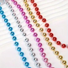 5M Christmas Tinsel Garland Faux Pearl Beads String, For DIY Christmas Tree And Holiday Decoration