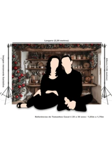 3D Sublimated Fabric Photographic Background Christmas 2.20x1.50 Horizontal - FFF-2274 - 查看 5