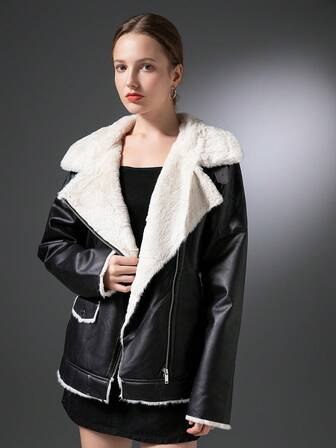 女士蓬松衬里保暖休闲外套夹克