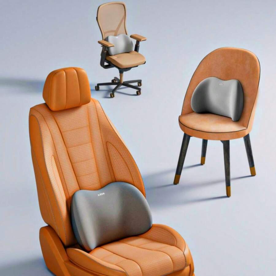 Ergonomic Car Seat Cushion Set Memory Foam Headrest, Lumbar Support