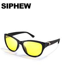 SIPHEW 女士夜间驾驶眼镜，带偏光防眩光黄色镜片夜视眼镜 IF572 时尚基本款，适合毛衣、牛仔裤、运动裤、连帽衫、夹克、连衣裙和长袖衬衫 - 彩色 - 查看 14