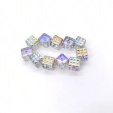 Hạt khối Acrylic trong suốt nhiều màu sắc thời trang dùng làm đồ thủ công DIY, làm đồ trang sức, dây đeo điện thoại, móc chìa khóa, trang trí túi xách - Hạt vuông ba chiều màu acrylic trong suốt đầy màu sắc phong cách hợp thời trang - Xem 9