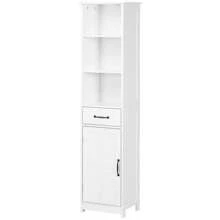 Kleankin Bathroom Locker Linen Tower With 3 Open Shelves White-