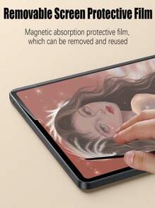 1pc Magnetic Attraction Paper-Like Film Tablet Screen Protector Compatible With IPad 5th/6th/7th/8th/9th/10th/11th Air Pro 11inch 12.9inch 10.2inch/Compatible With Samsung Galaxy/Redmi//Microsoft/, No Bubbles, Easy To Stick, Adheres To The Screen, Prevents Scratches, And Has A Smooth And Frosted Feel Removable Magnetic Matte Film (Not Glass) Waterproof Shockproof Anti-Fall Anti-Fall Scratch Resistant Anti-Fingerprint Full Cover - Matte - View 3