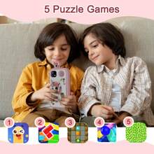 Juguete teléfono inteligente para niños, juguete teléfono para niños con pantalla táctil HD y cámara dual tipo unicornio, cámara de vídeo digital HD con funda protectora de silicona, juguetes de aprendizaje, regalos de Navidad y cumpleaños para niñas de 6 a 12 años