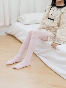 3pcs/Set Heart Graphic Solid Color Leggings, Girls Tights, Comfortable Dance Stockings For Autumn/Winter - Multicolor - View 2