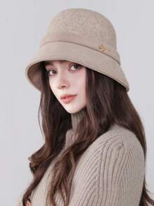 1pc Women Elegant Bohemian Party Casual Cute Retro Street Warm Cuffed Bow Bucket Hat, Suitable For Daily Wear Halloween Valentine's Day Halloween Decor - Multicolor - View 20