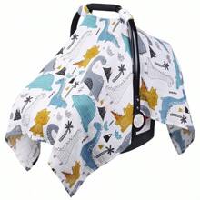 1 件装婴儿提篮罩婴儿推车遮篷卡通印花透气篮子防尘防风罩 - 彩色 - 查看 12